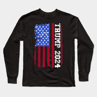 American Flag Design Trump 2024 Long Sleeve T-Shirt